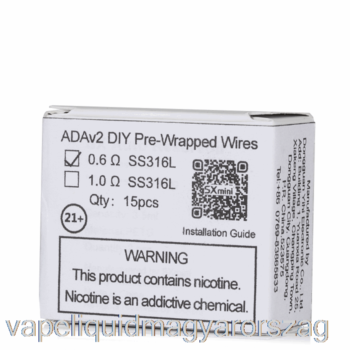 Yihi Sxmini Ada V2 Diy Előcsomagolt Vezetékek 0,6 Ohmos Tekercsek Vape Folyadék